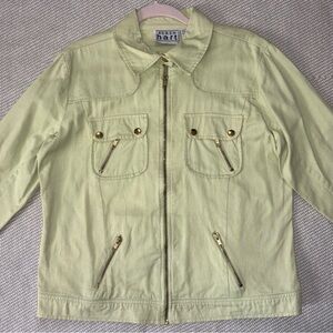 Keren Hart Pastel Light Green Cotton Cargo Jacket Sz M